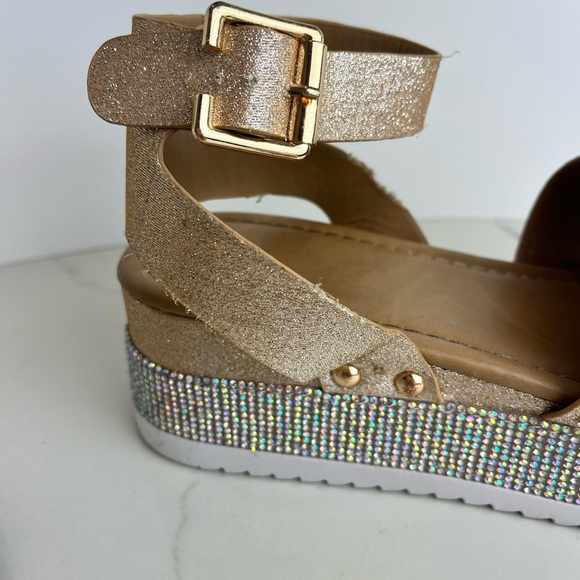 All Over Rhinestone Platform Sandals - Picture 7 of 16